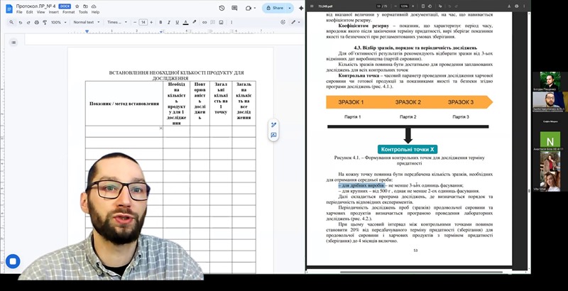 Педагогічна практика аспірантів кафедри експертизи харчових продуктів