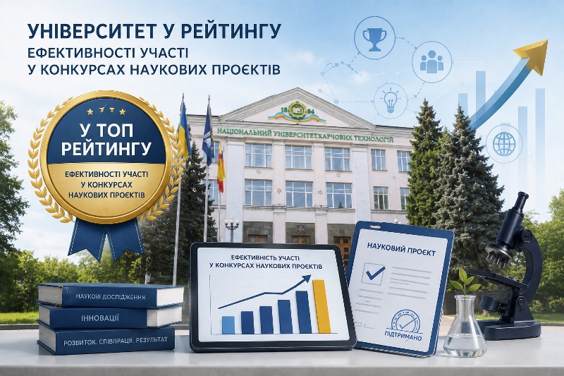 НУХТ – у рейтингу ефективності участі у конкурсах наукових проєктів!
